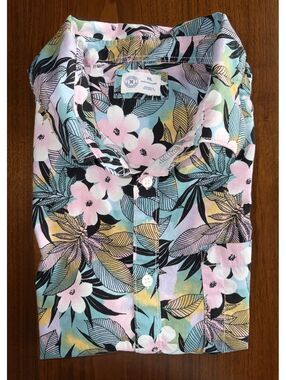 Hurley Men's Multicolored Plumeria Hawaiian Shirt - Size XXL